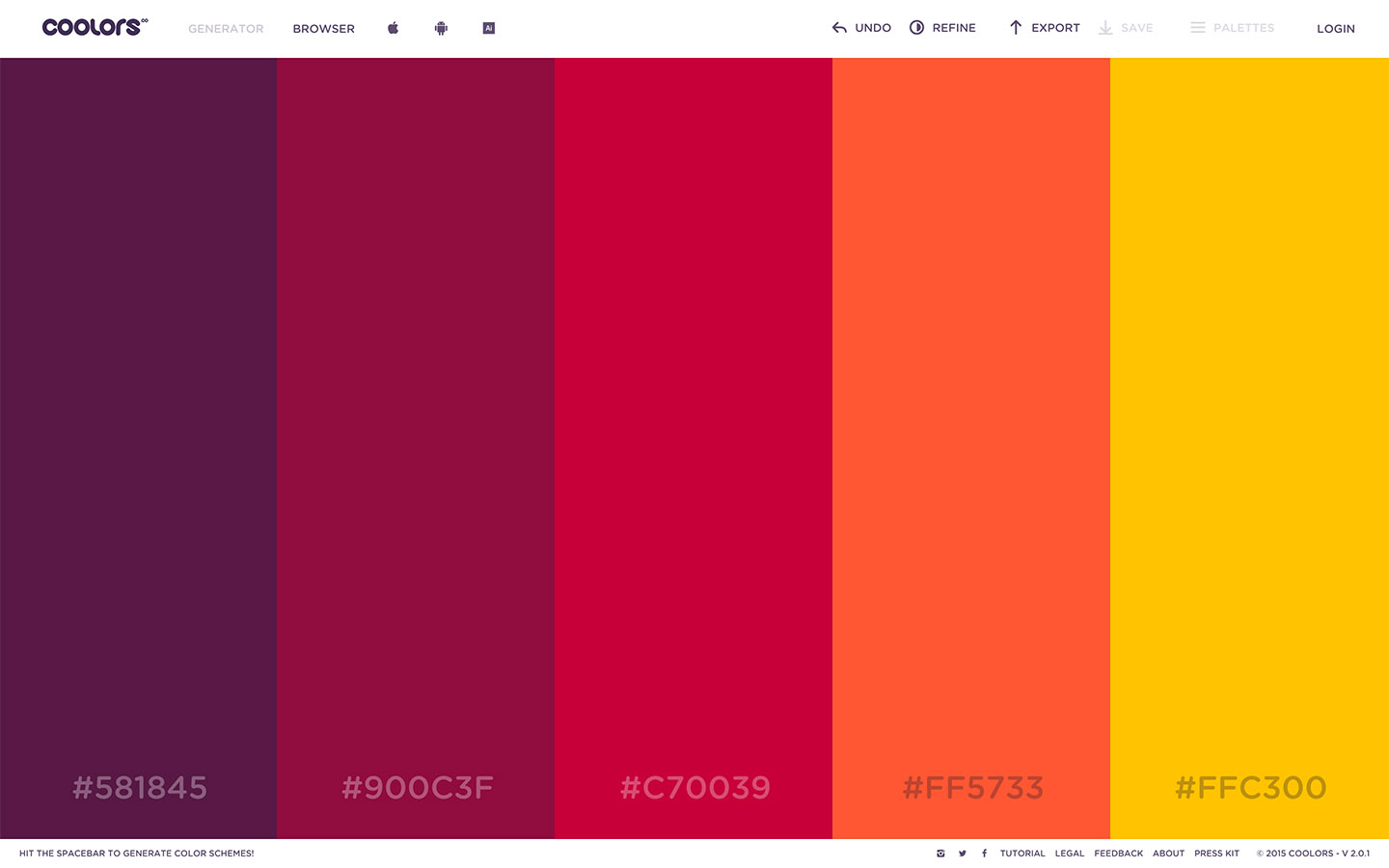 Coolors | Color Palette Generator